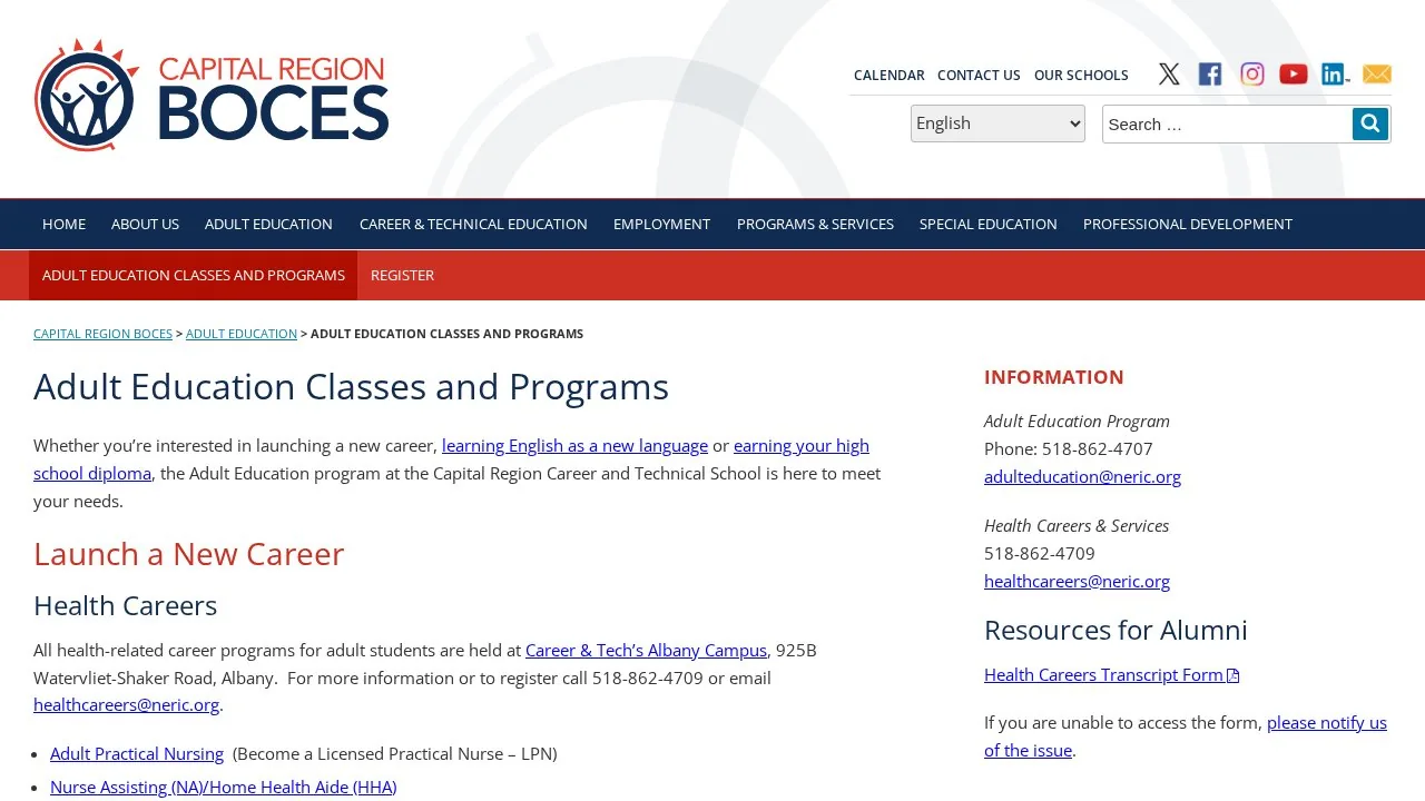 Capital Region Board Of Cooperative Educational Services Adult Practical Nursing campus