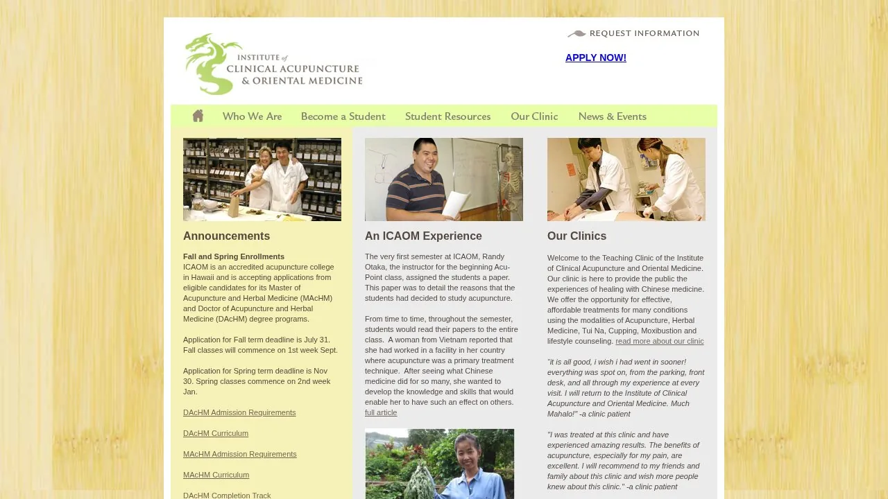 Institute Of Clinical Acupuncture And Oriental Medicine campus